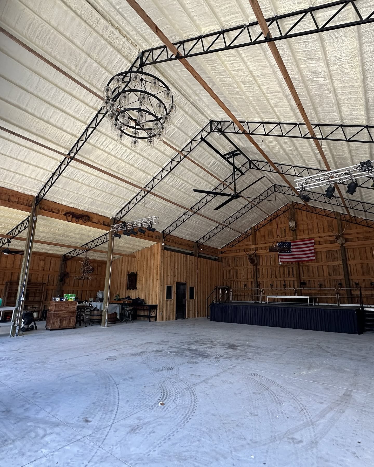 Completed spray foam attic